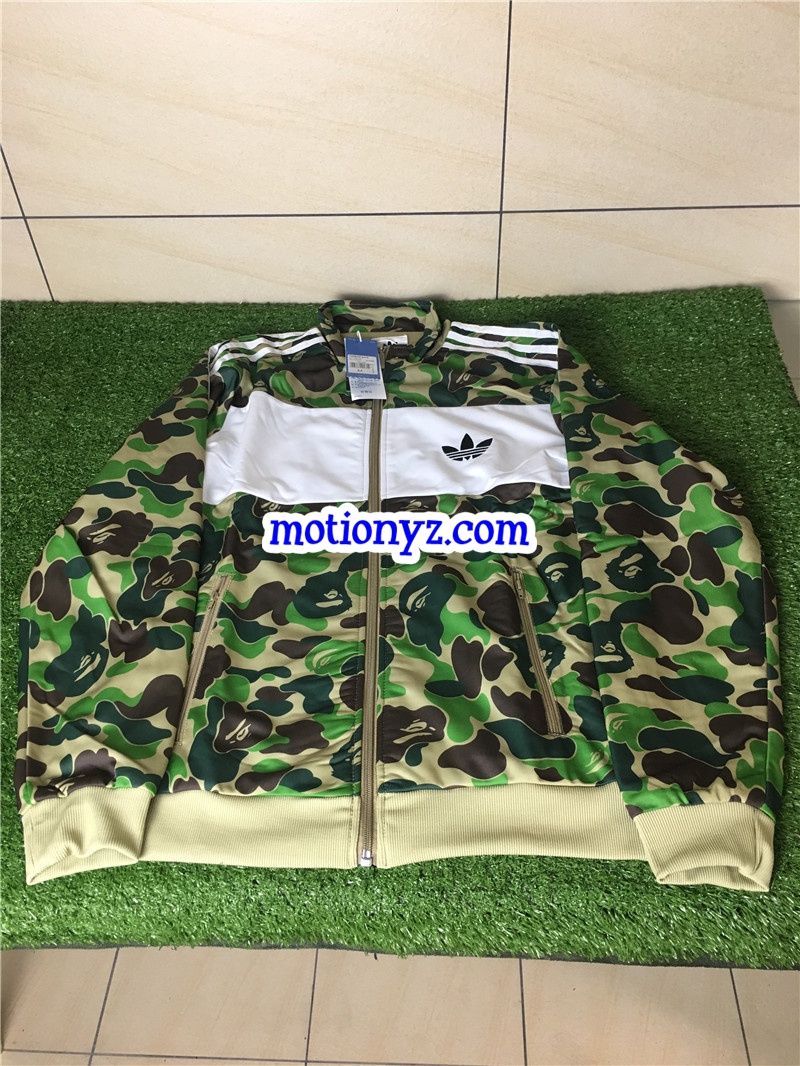 Original Adidas Bathing Ape Bape Jacket Green